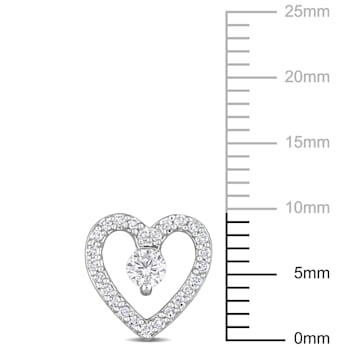 1/3 CT TGW White Topaz and 1/5 CT TW Diamond Open Heart Earrings in
Sterling Silver