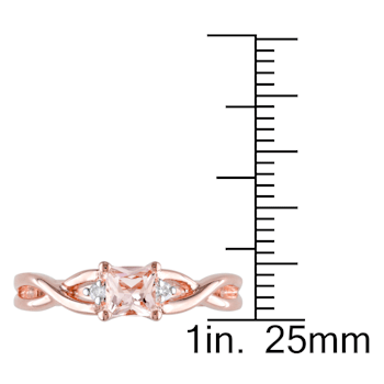 1/3 CTW Morganite and Diamond Accent Infinity Ring in Rose Plated
Sterling Silver