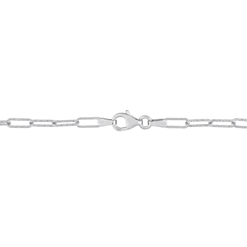 Fancy Paperclip Chain Necklace in Sterling Silver