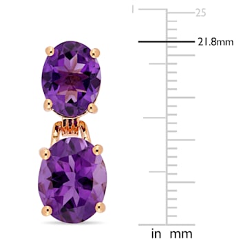 8 1/10 CT TGW Africa-Amethyst Dangle Earrings in Rose Gold Plated
Sterling Silver