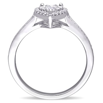 1/3 CT TW Diamond Heart Ring in Sterling Silver