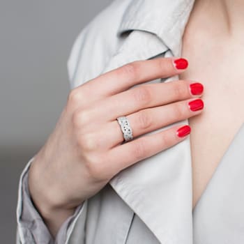 1/8 CT TW Braided Diamond Ring in Sterling Silver
