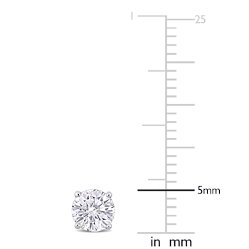 1 CT TW Lab-Grown Diamond Solitaire Stud Earrings in 14K White Gold (IGI Certified)
