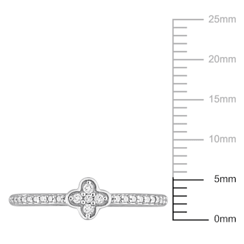 Diamond Accent Floral Promise Ring in Sterling Silver