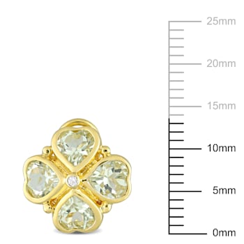 3 1/4 CT TGW Green Quartz Floral Earrings in 18k Yellow Gold Over
Sterling Silver
