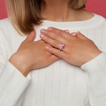 2 1/5 CT TGW Ruby, Pink Sapphire and 1/10 CT TW Diamond Ring in 14K
White Gold
