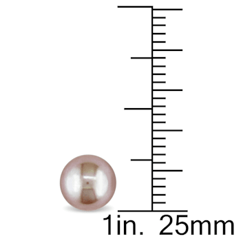 7-7.5MM Pink Freshwater Cultured Pearl Stud Earrings in 14K Yellow Gold
