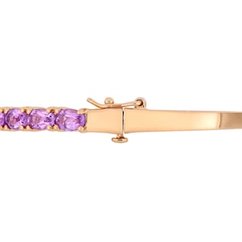 6ctw Oval-Cut Amethyst Bangle in 18K Rose Gold Over Sterling Silver