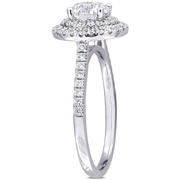 1 3/8 CT TW Lab-Grown Diamond Double Halo Ring in 14K White Gold