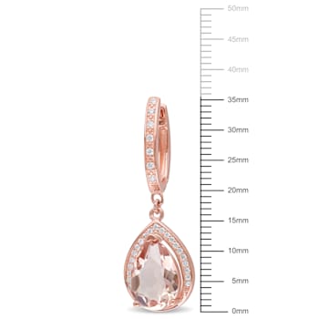 3.36 CTW Morganite Simulant and Cubic Zirconia Earrings in 18K Rose Gold
Over Sterling Silver