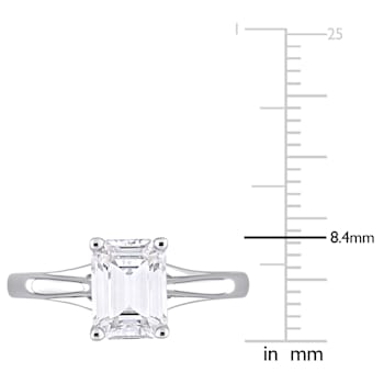 1-3/4 CT DEW Created Moissanite Solitaire Engagement Ring in 14K White Gold