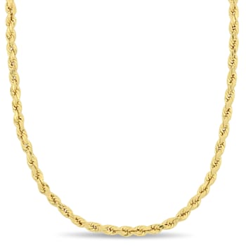 22 Inch Rope Chain Necklace in 14k Yellow Gold (3 mm)