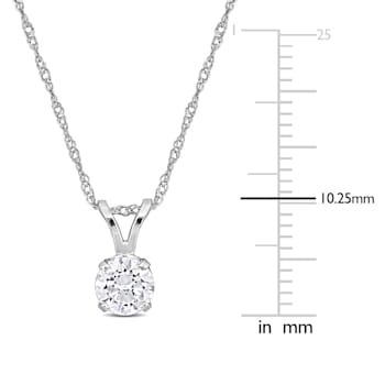 0.50ctw Lab-Grown Diamond Solitaire Pendant with Chain in 14K White Gold