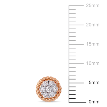 1/4 CT TW Diamond Floral Post Stud Earrings in 14k Rose Gold