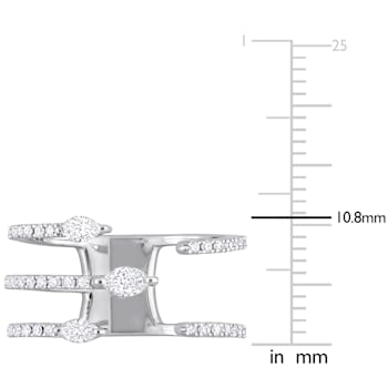 1/5 CT TW Diamond Coil Ring in 14K White Gold
