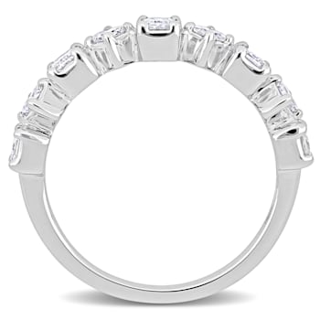 5/8 CT TW Diamond Semi-Eternity Ring in 14K White Gold