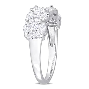 2 1/2 CT DEW Created Moissanite Anniversary Ring in Sterling Silver