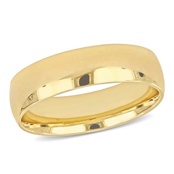Men's 6mm Polished Finish Wedding Band in 14K Yellow Gold
