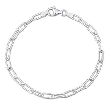 3.5MM Polished Paperclip Chain Bracelet in Sterling Silver