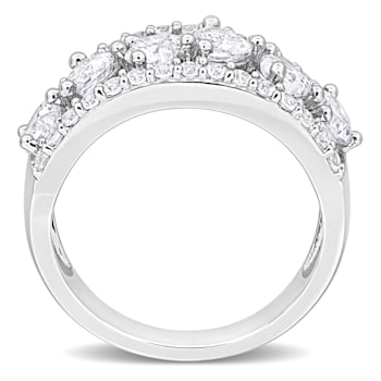 2 1/4 CT TGW Created White Sapphire Open Wide Band Ring in Sterling Silver