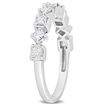 5/8 CT TW Diamond Semi-Eternity Ring in 14K White Gold