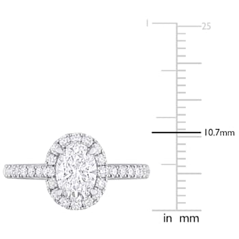 1 1/2 CT TGW Lab Grown Diamond with Tsavorite Accent Halo Engagement
Ring in 14K White Gold