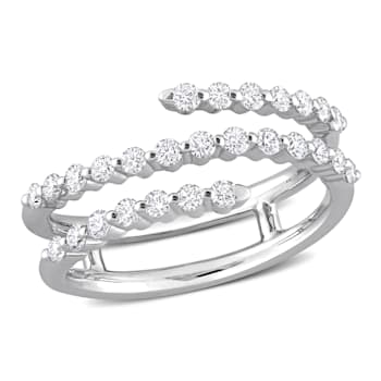 1/2 CT TW Diamond Coil Ring in Platinum