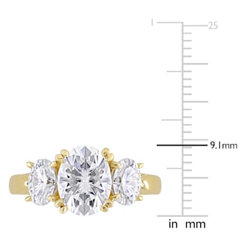 3 CT DEW Created Moissanite 3-Stone Engagement Ring in 10K Gold