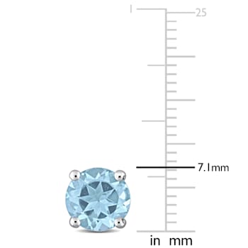 3 CT TGW Sky Blue Topaz Stud Earrings in Sterling Silver