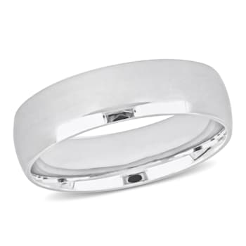 Ladies 6mm Polished Finish Wedding Band in 14K White Gold