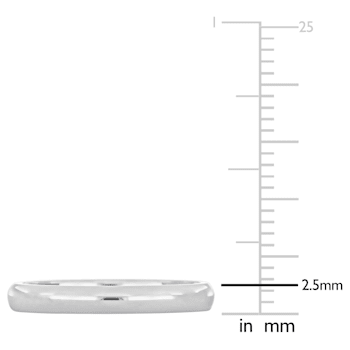 Ladies 2.5mm Comfort Fit Wedding Band in 14K White Gold