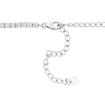11 1/3 CT TGW Created White Sapphire Tennis Necklace in Sterling Silver