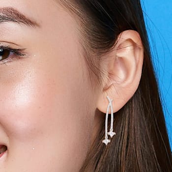 1 CT TGW Lab Grown Diamond Earrings in 14K White Gold