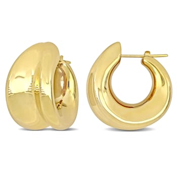 29mm Wide Huggie Earrings in 14k Yellow Gold
