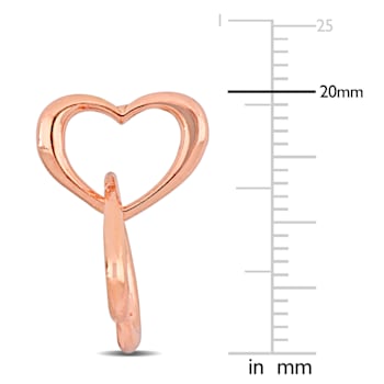 Double Heart Drop Earrings in Rose Plated Sterling Silver