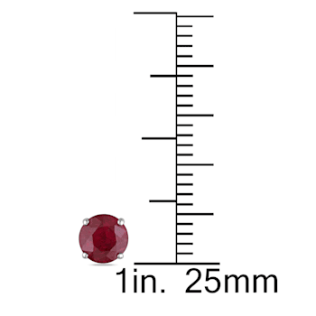 1 3/8 CT TGW Ruby Stud Earrings in 14K White Gold