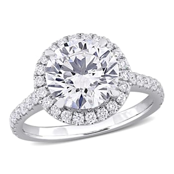 3 5/8 CT TW Lab-Grown Diamond Halo Engagement Ring in 14K White Gold