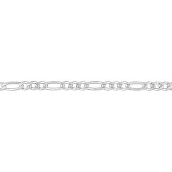 3.8MM Figaro Chain Bracelet in Sterling Silver