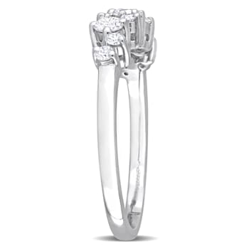 1/2 CT TW Diamond Semi-Eternity Ring in Platinum