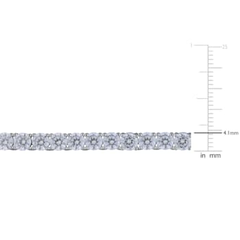 46 1/3 CT TGW Cubic Zirconia Tennis Necklace in Sterling Silver