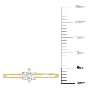 Diamond Accent Promise Ring in 18K Yellow Gold Over Sterling Silver