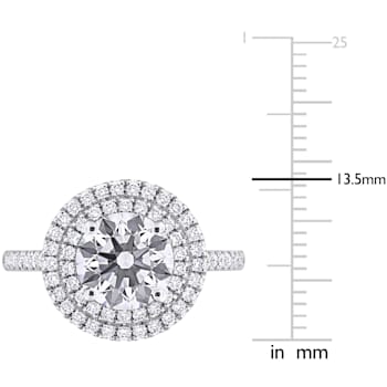 2 1/2 CT TW Lab-Grown Diamond Double Halo Ring in 14K White Gold