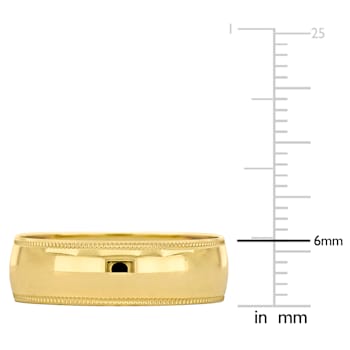 Ladies 6mm Polished Finish Wedding Band in 10K Yellow Gold