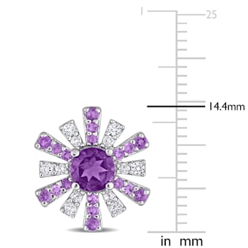 1 3/4 CT TGW African Amethyst and White Topaz Starburst Earrings in
Sterling Silver