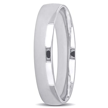 Ladies 4mm Polished Finish Wedding Band in 14K White Gold