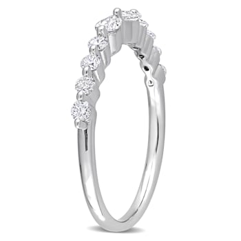5/8 CT TGW Lab Grown Diamond Band in Platinum Plated Sterling Silver
