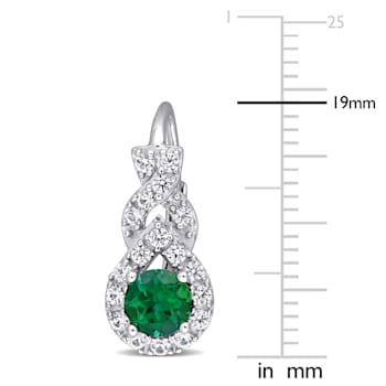 1-3/4ctw Created Emerald and Created White Sapphire Twist Drop Earrings
in Sterling Silver