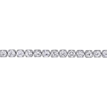 3 3/4 CT TGW White Topaz Tassel Bolo Bracelet in Sterling Silver
