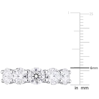 4 CT DEW Created Moissanite Anniversary Style Ring in 10K White Gold