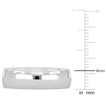 Men's 6mm Polished Finish Wedding Band in 14K White Gold